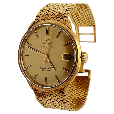 omega gold watch bracelet|omega gold bracelet price.